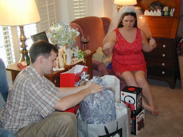 Chad got to open gifts, too!