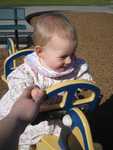 Ruby tried out one of those park toys on a springs that bounces back and forth.  She liked it!