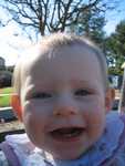 A good shot of her bottom teeth.  She just cut one of her top teeth, but it's still too new to get pics of.
