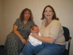 Grandma Sunni, Ruby and Mom at the vet.
