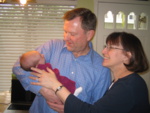 Grandpa and Grandma Klein meeting Ruby for the first time.
